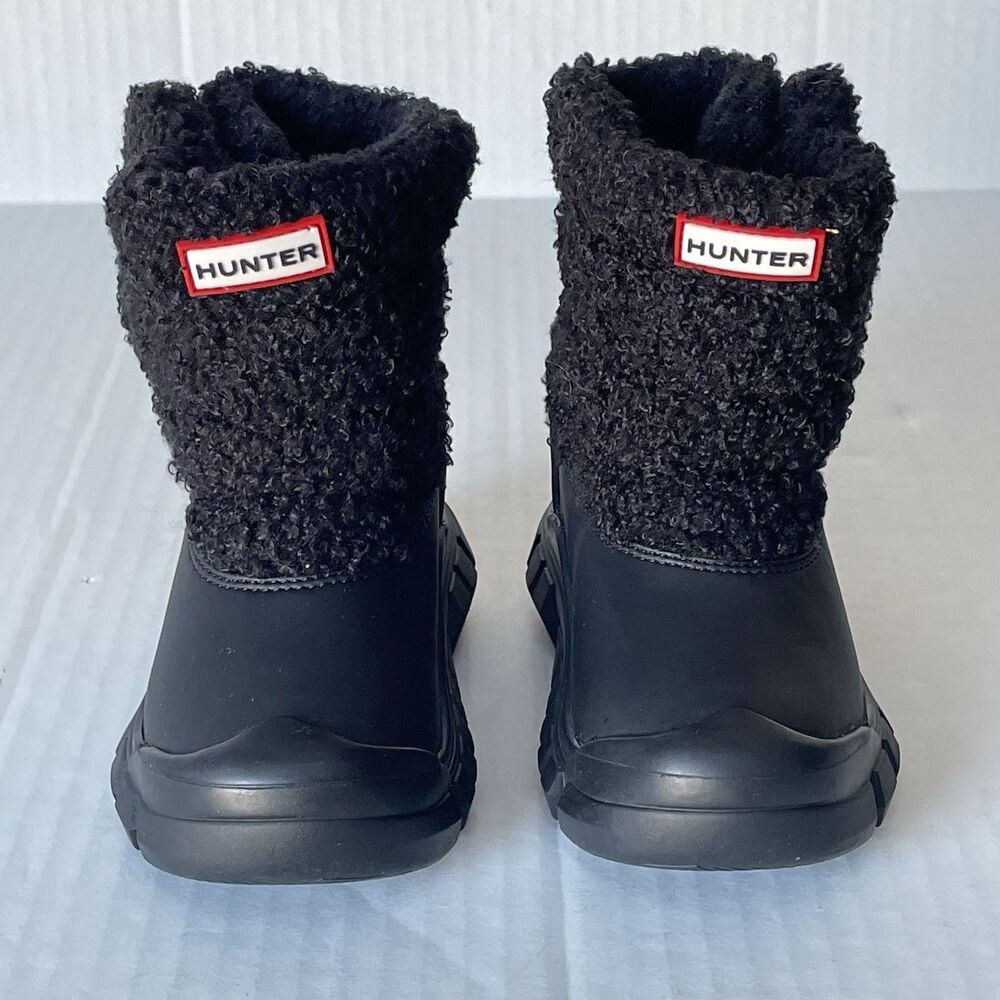 Hunter Kids Black Fleece-Lined Boots - Picture 2 of 12